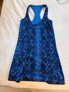 lululemon athletica Blue Snakeskin Patterned Racerback Tank Top